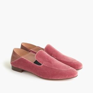 J Crew Pink Velvet Convertible Smoking Slipper Loafers Size 8